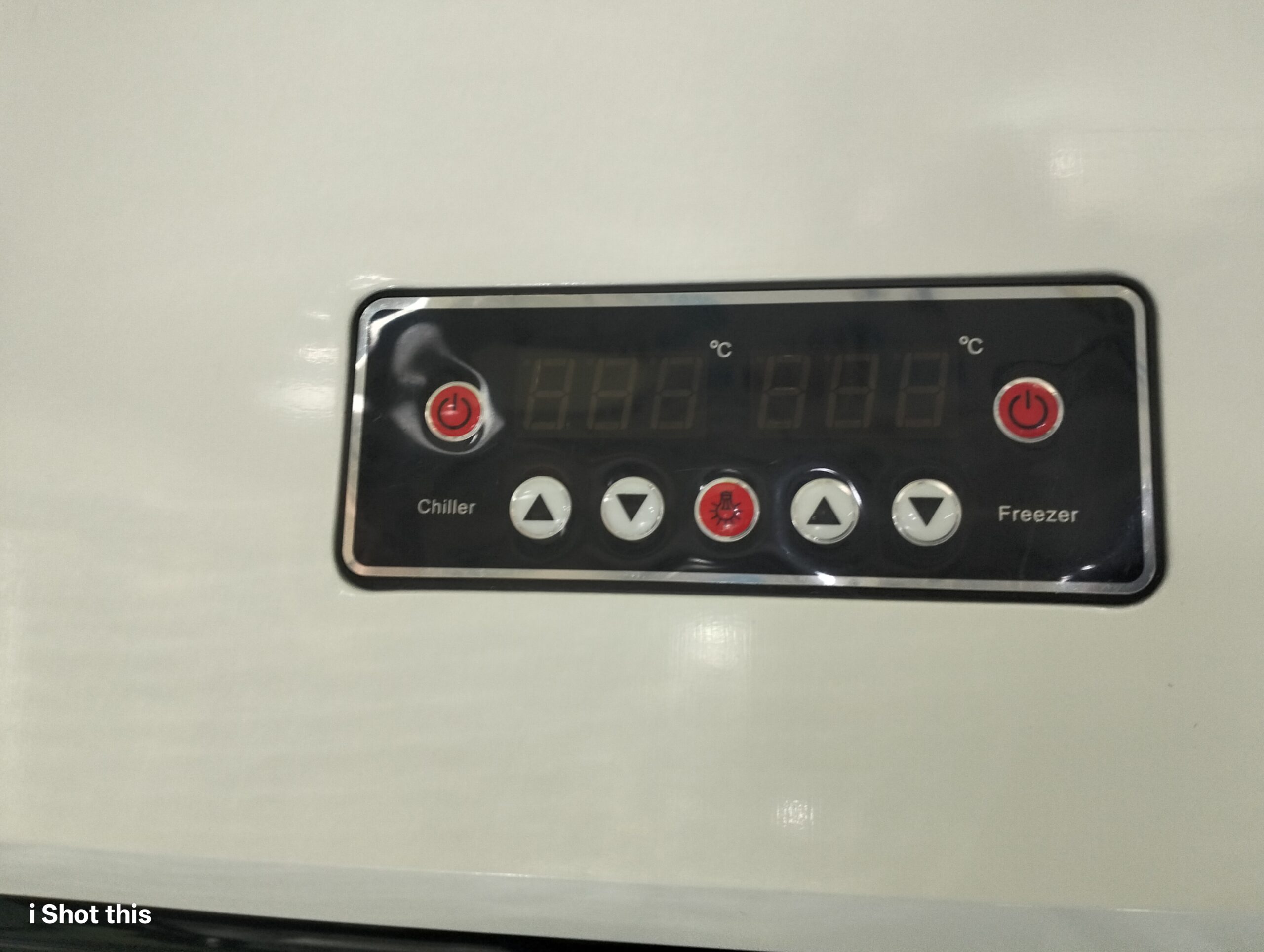 Display chiller island freezer dual zone control panel